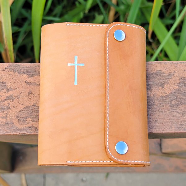 Double Closure Leather Bible Cover Front