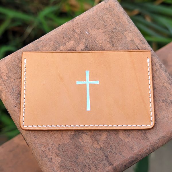 leather card holder horizontal front